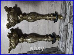 Large 16 Pair Of Vintage Cambridge Ornate Brass Metal Candle Holder Candlestick