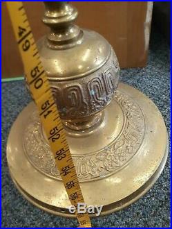 Large 59 Brass Floor Candlesticks Candle Holders Altar Church Temple Vintage