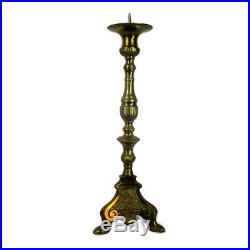 Large Antique Candle Holder Candlestick Church Altar Monastery Brass Angels