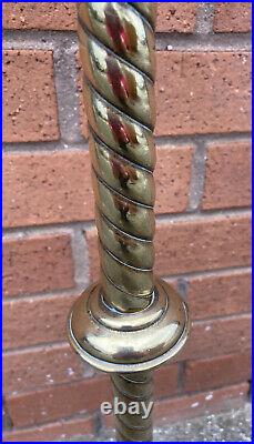 Large Brass Gothic Ecclesiastical Barley Twist Candlestick Candle Holder 122 cm