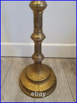 Large Gothic Candlestick Brass Candle Holder Church Style Huge 97cm