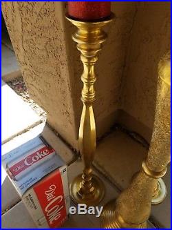 Large/Huge BRASS CANDLESTICK/s LOT Candle Holder Floor Altar Church Temple 37