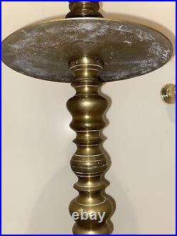 Large Vintage 44 Brass Floor Standing Altar Candlestick Candle Holder