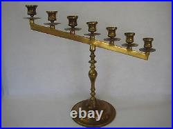 Large Vintage HB Brass 7 Arms Candle Holder, 16 T X 17 Long (Rare)