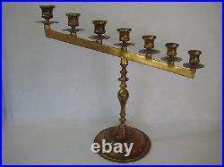 Large Vintage HB Brass 7 Arms Candle Holder, 16 T X 17 Long (Rare)