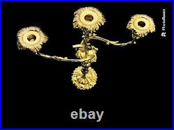 Large Vintage Ornate Elegant Solid Brass Candelabra 20 Tall Very Heavy