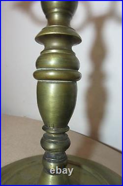 Large antique 18th century solid brass sabbath 5 branch candelabra candle holder