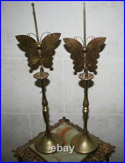 Late 1800s Korean Choson brass Candlestick with Butterfly Reflector