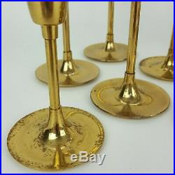 Lot 15 Solid Brass Tapered Candle Holders Graduated Candlesticks Wedding Event