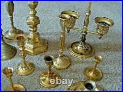 Lot 20 Mixed Brass Candlestick Holders Wedding Party Table Decor 2 To 12