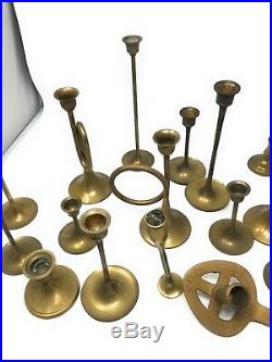 Lot 21 Vintage Brass Candlestick Candle Holders