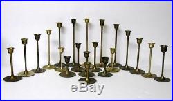 Lot 21 Vtg Brass Candlesticks Candle Holders Graduated Heights Patina Wedding