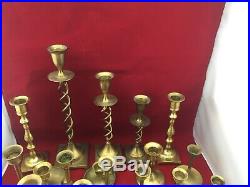 Lot 27 Vtg Brass Candlestick Candle Holders Graduated Heights Patina Wedding
