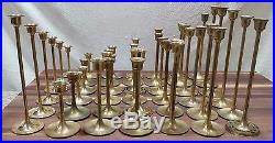 Lot 42 Miscellaneous Tapered Brass Candlesticks Great Mix of Height and Size
