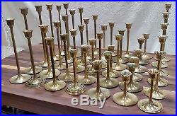 Lot 42 Miscellaneous Tapered Brass Candlesticks Great Mix of Height and Size