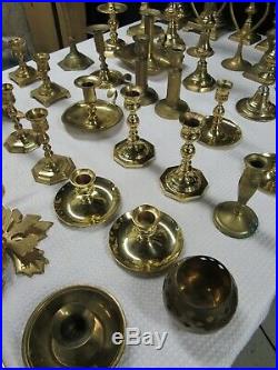 Lot 48 Brass Candle Holders Candlesticks Wedding Party Decor Vintage Mixed
