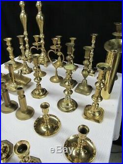 Lot 48 Brass Candle Holders Candlesticks Wedding Party Decor Vintage Mixed