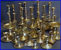 Lot Brass Candlesticks Candle Holders for Wedding Event Mix-Matched Variety 32