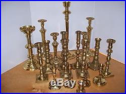 Lot Of 19 Vintage Brass Candlestick Holders Wedding Party Home Decor