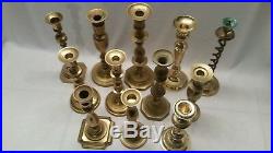 Lot of 12 Vintage Solid Brass Tall Very Big Candle Holders Candlesticks Weddings