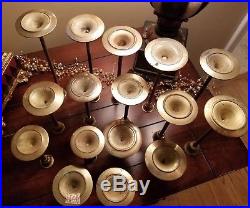 Lot of 16 Vintage Graduated Brass Candlestick Candle Holders Wedding Craft Decor