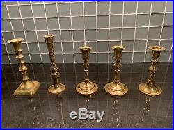 Lot of 19 Brass Candlestick Holders Wedding Decor Candle Holders Vintage