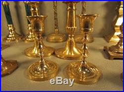 Lot of 20 (10 Pairs) Brass Candle Stick Holders Church Altar Wedding Stage