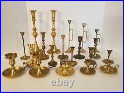 Lot of 20 Vintage Brass Candlestick Candle Holders -Wedding, Party, Decor (L2)