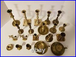 Lot of 20 Vintage Brass Candlestick Candle Holders Wedding, Party, Home Decor