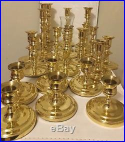 Lot of 22 Genuine Baldwin Brass Candle Holders Vintage Excellent Tarnish Proof