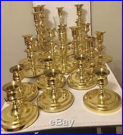 Lot of 22 Genuine Baldwin Brass Candle Holders Vintage Excellent Tarnish Proof
