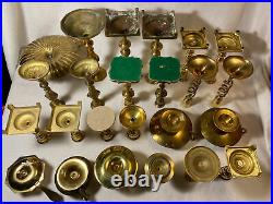 Lot of 24 Brass Candlesticks 2 to 9 8 are Pairs WEDDING Party Home