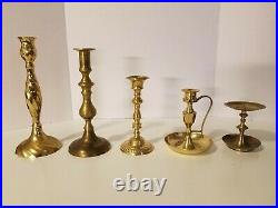 Lot of 25 Vintage Brass & Pewter Candle Holders Wedding, Party, Home Decor, Ext