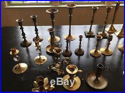 Lot of 28 Assorted Brass Candlesticks for Wedding Decorations 2.5-12 +