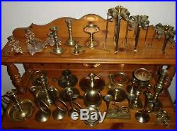 Lot of 33 Brass Candle Holders & 1 Suffer Wedding Reception Event Vintage