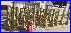 Lot of 36 TALL Tapered Brass Push Up Candlesticks Candle Holders Antique