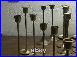 Lot of 40 Brass Candle Stick Holders Wedding Party Candlesticks 3 to 8
