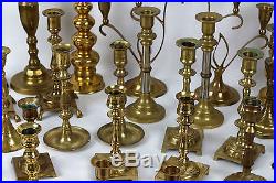 Lot of 40 vintage BRASS CANDLESTICKS candle holders wedding decor ALL PAIRS