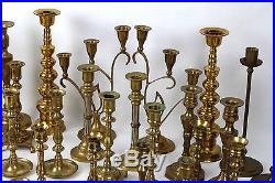 Lot of 40 vintage BRASS CANDLESTICKS candle holders wedding decor ALL PAIRS