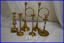 Lot of 402 Brass Candlestick Holders Wedding Decor Candle Vintage Patina