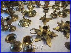 Lot of 43 Brass Candle Stick Holders Church Altar Wedding Stage