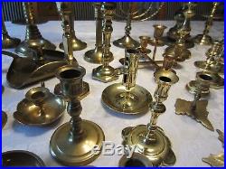 Lot of 43 Brass Candle Stick Holders Church Altar Wedding Stage