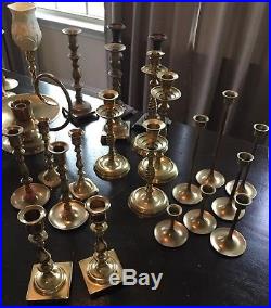 Lot of 48 Brass Candlesticks Mix of Heights & Sizes & Styles & Ages Wedding