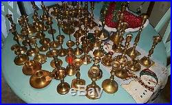 Lot of 59 brass candlestick holders