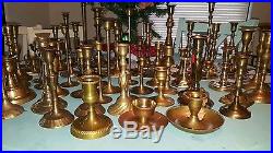 Lot of 59 brass candlestick holders