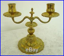 Lovely Pair Antq/vintage French Brass Candelabra Candle Holders Candlesticks