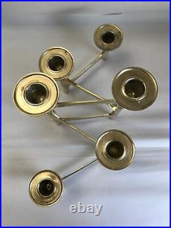 MCM Brass Candelabra Folding Adjustable Articulated Danish Brass 6 Candle Holder