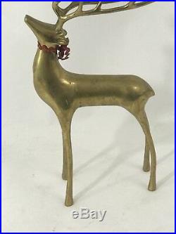 MCM Solid Xmas Brass Deer Candle Holder Reindeer Candelabra 20 inches tall