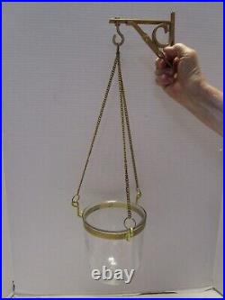 MCM hanging brass & cut-glass starburst Sanctuary lantern Candle Holder 1960's