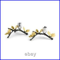 MICHAEL ARAM Butterfly Ginkgo Candle Holders Set of 2 New in Sealed Box